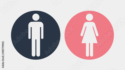 Male and Female Restroom Icons.