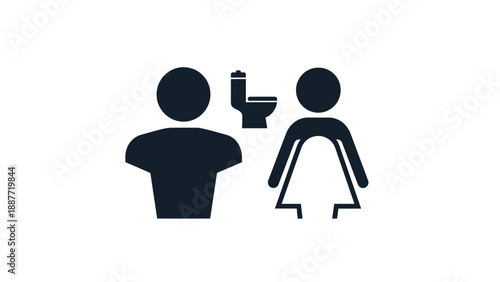 Restroom Sign Icon for Men and Women.