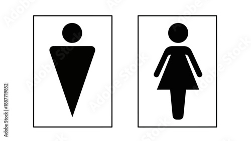 Male and Female Restroom Sign Icons.