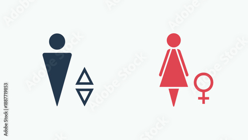 Male and Female Restroom Symbols.