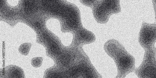 Soft abstract grayscale background with diffused organic blobs and a fine grainy texture creating a gentle, ethereal visual effect