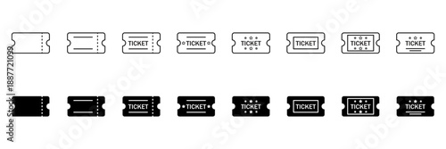 ticket icon set collection. vector illustration