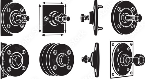 Detailed Technical Drawing of a Mechanical Bolt Assembly Component