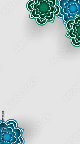 Ramadan Kareem Footage animation Mandala art rotating on plain white background in loop and golden Lantern lights moving