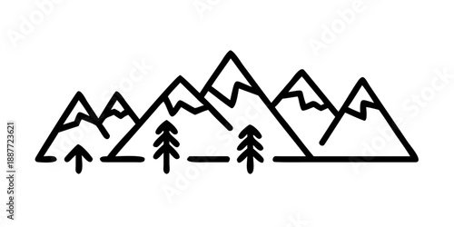 Mountain landscape line art