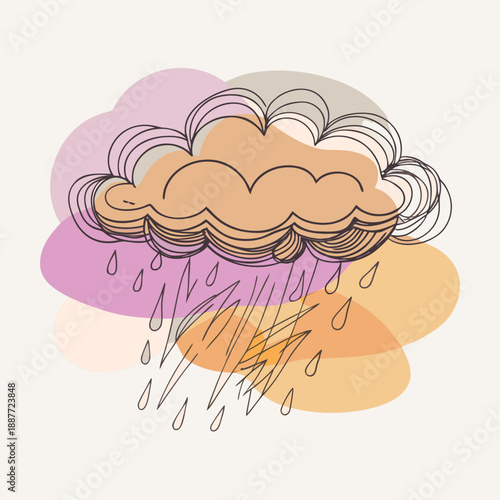Illustration of a cloudy rainy day