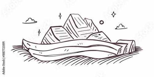 Mountain landscape sketch