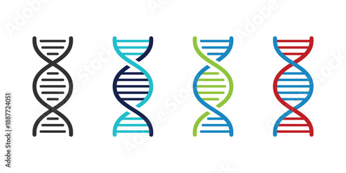DNA icon. Dna or chromosome line icon. Dna helix line icon set. DNA structure molecule icon.
