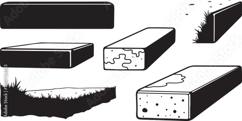 Illustration of various concrete blocks in different sections
