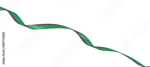 green ribbon isolated on white