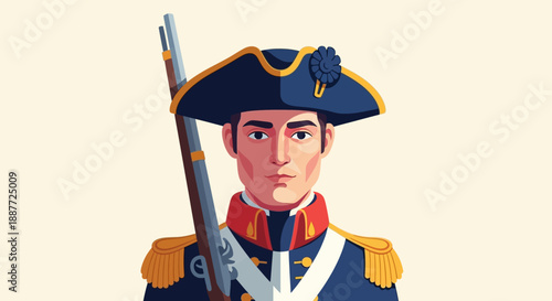 Illustration of a Soldier in Uniform.