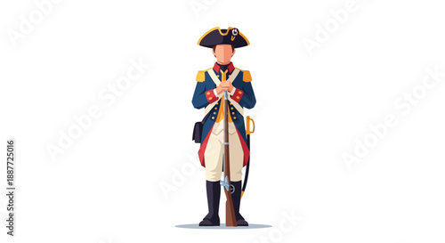 Napoleon Bonaparte Standing with Sword and Pistol.