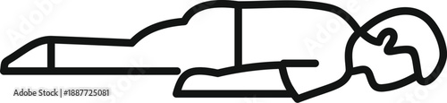 Black outline icon of a patient lying face down, possibly receiving a massage or medical treatment