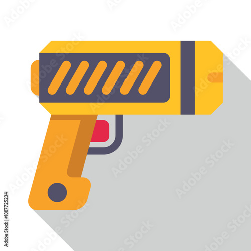Yellow futuristic blaster weapon representing a toy, laser, or taser