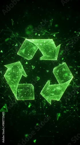 Low Motion Neon Renewable Energy Symbol Animation for Sustainable Technology and Clean Power Concept