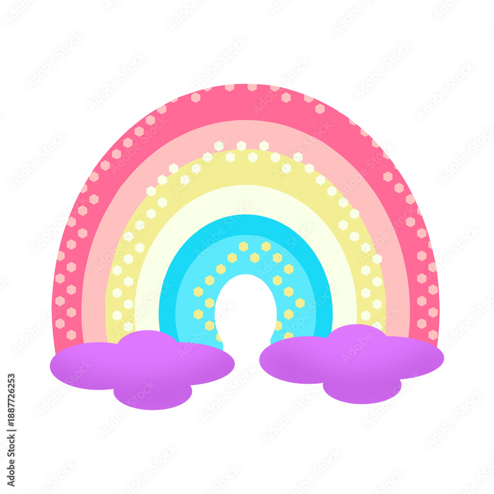 Fototapeta premium Colorful Rainbow with Clouds.