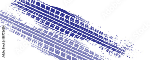 Tire tread marks, drift, motorsport, motocross, rally, tread mark with skid, grinding, splash effect. Graphic set of tire treads, wheel texture, car racing. Vector collection, wheel treads on asphalt