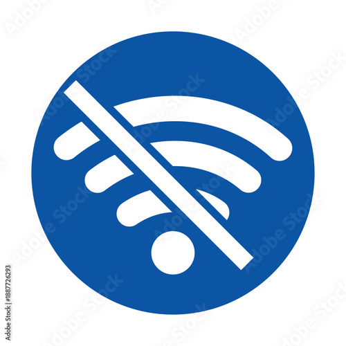 No Internet Connection Symbol with Wi-Fi Signal Cut Off Icon