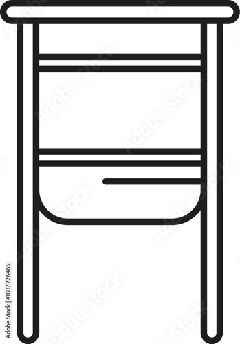 Minimalist nightstand design featuring a drawer and shelves, offering convenient storage space beside a bed