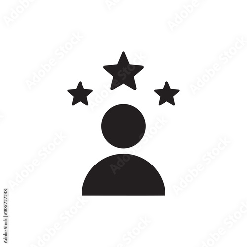 Top Rated Candidate Profile Icon with Three Stars Vector
