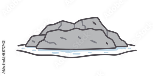 Illustration of a rocky island