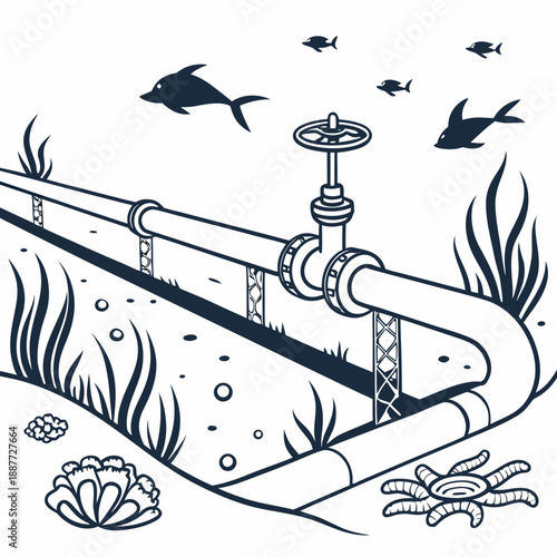 Underwater industrial pipes