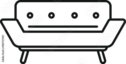 Sofa as an outline icon for home decor and comfortable living