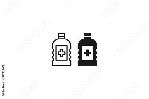 outline and solid icon of antiseptic