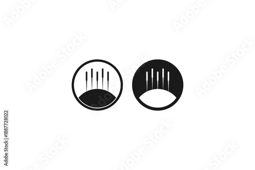 outline and solid icon of air acupuntur