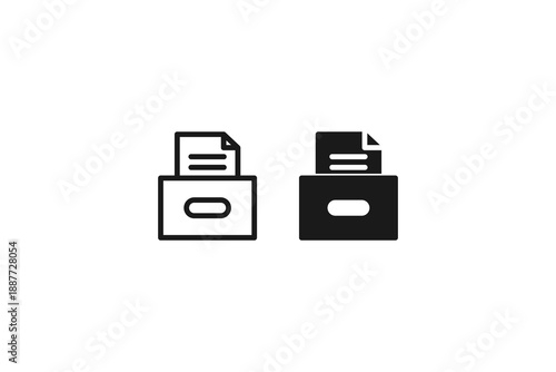 outline and solid icon of archive