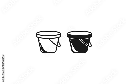 outline and solid icon of bucket