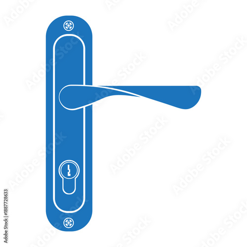 vector illustration showing door handle and keyhole in silhouette style