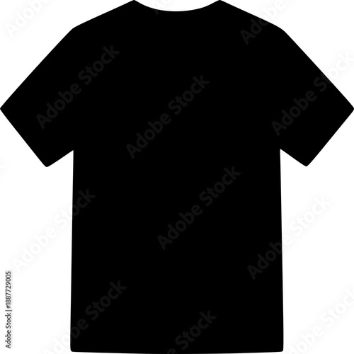 Black t-shirt vector illustration fashion clothing template design front view