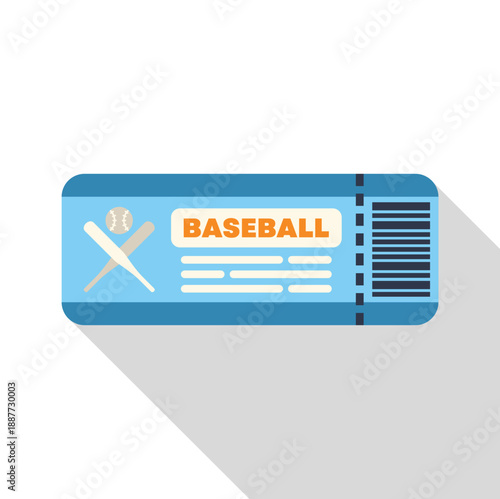 Baseball game ticket icon featuring crossed bats and a ball, ready for event admission