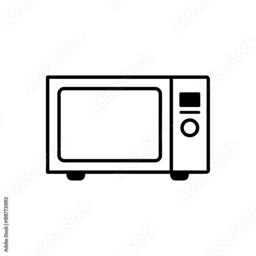 電子レンジのシンプルな線画アイコン