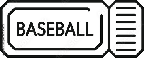 Baseball game ticket icon illustrating entry to a sports event