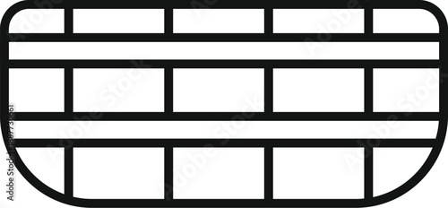 Outline icon representing a mouth guard for teeth protection