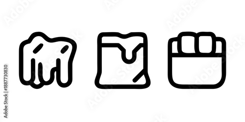 Three simple icons