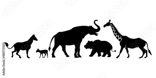 Silhouette of african animals