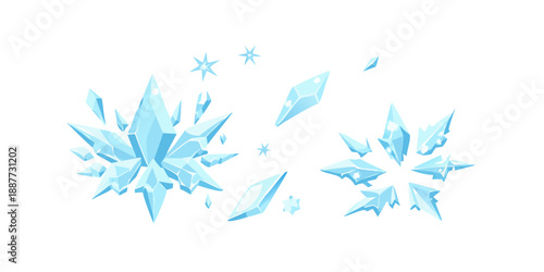 Blue crystal snowflakes