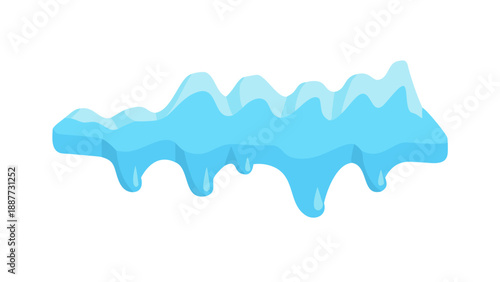 Abstract blue dripping shape