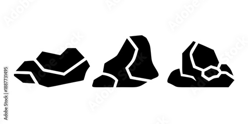 Abstract black and white rocks