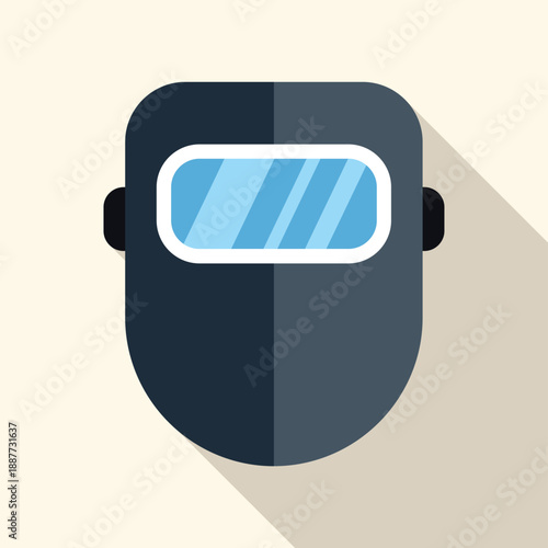 Welding mask flat design rendering personal protective equipment for work