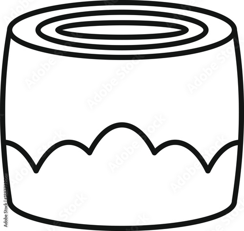 Sushi maki roll simple doodle outline drawing representing asian cuisine