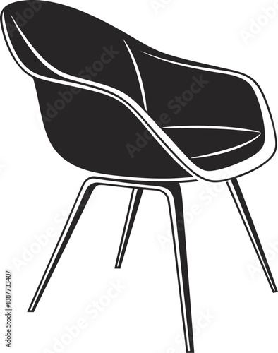black chair vector illustration