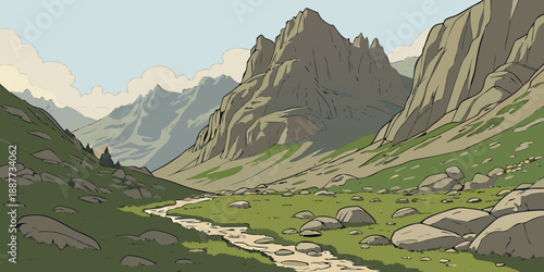 Mountain valley landscape