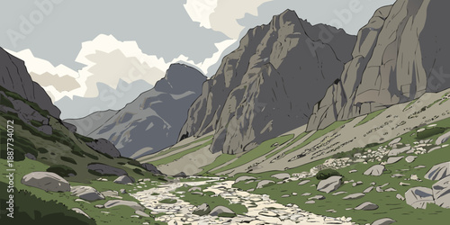 Mountain valley landscape