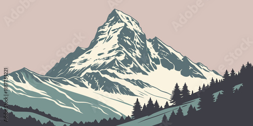 Majestic snow-capped mountain