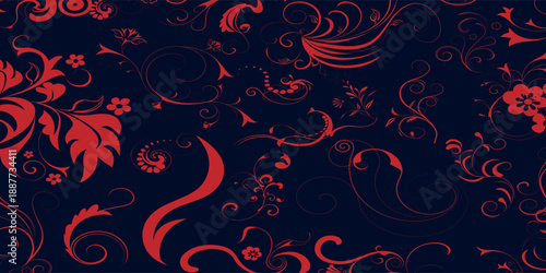 Modern background Fantasy ornament image with strange red and black patterns. eps 10