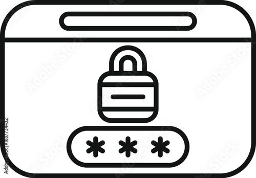Interface window showing a lock and secured password entry, representing data protection